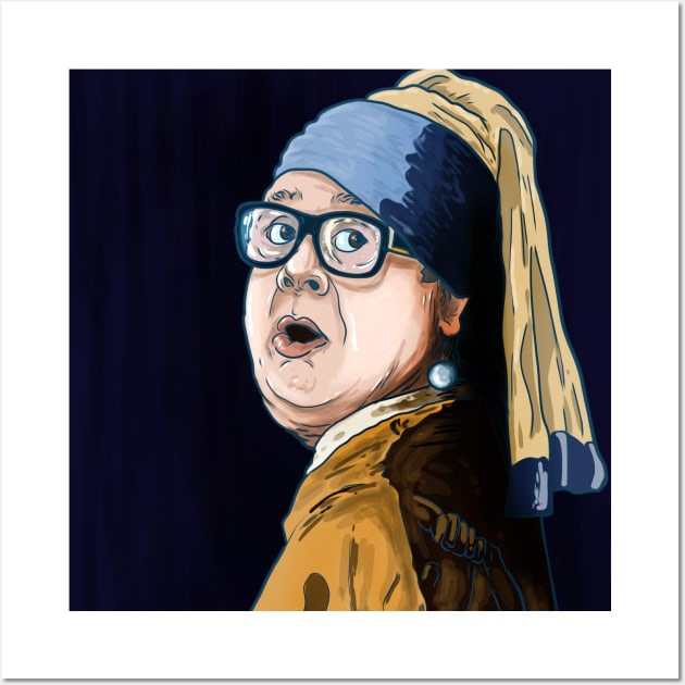 DeVito With A Pearl Earring Wall Art by Harley Warren